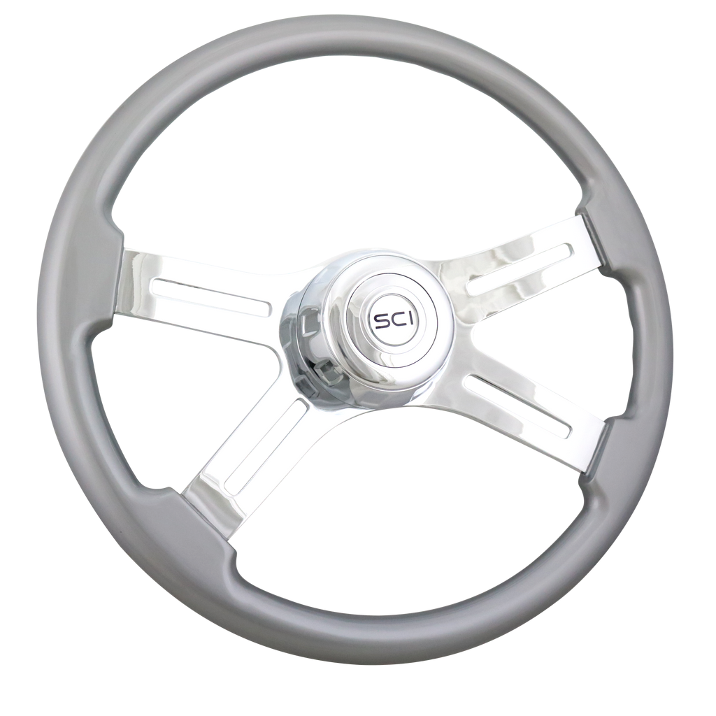 18" Class Silver 4 Spoke Steering Wheel