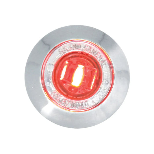 1″ Dual Function Mini Wide Angle LED Light With Chrome Bezel Red Clear