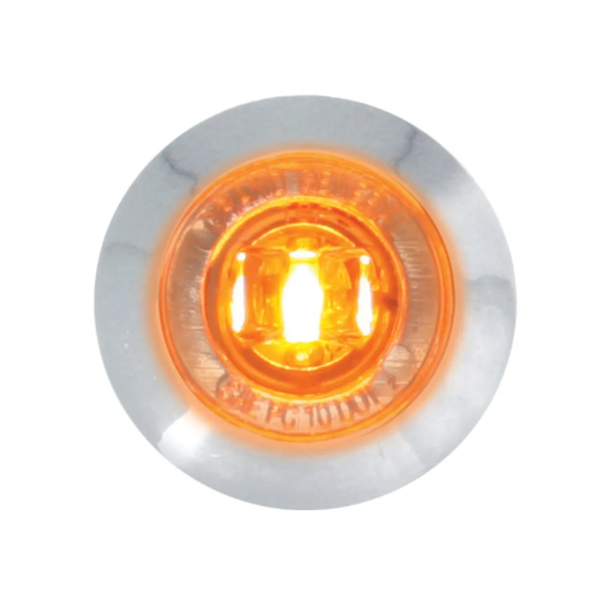 1″ DUAL FUNCTION MINI PUSH/SCREW-IN WIDE ANGLE LED LIGHT WITH CHROME BEZEL-Amber/Clear