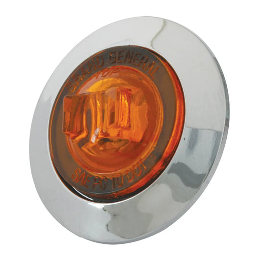 1″ DUAL FUNCTION MINI PUSH/SCREW-IN WIDE ANGLE LED LIGHT WITH CHROME BEZEL-Amber/Amber