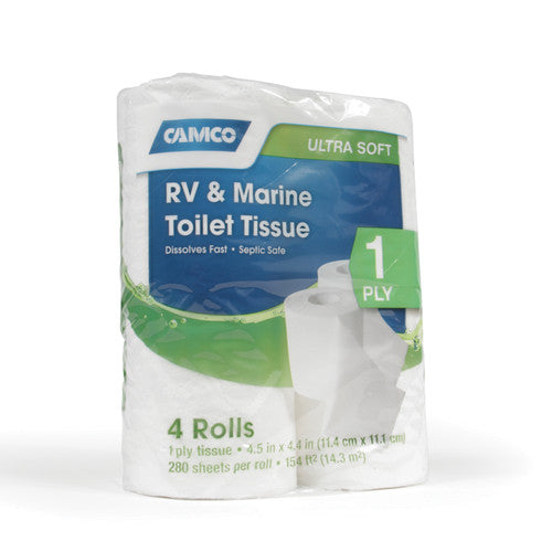 RV Toilet Tissue - 1 Ply, 4 Rolls