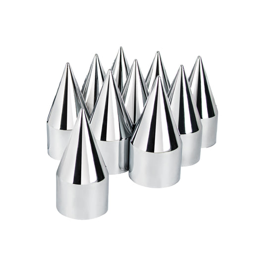 33mm X 4-1/8" Chrome Plastic Spike Nut Covers - Thread-On (10 Pack)