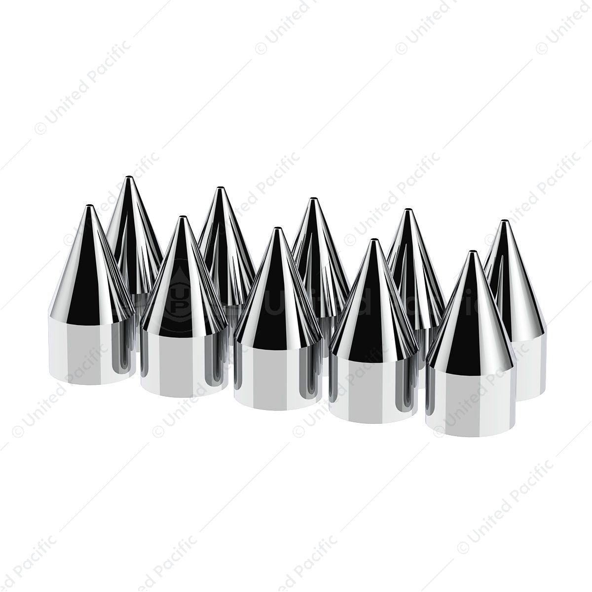 33mm X 4-1/8" Chrome Plastic Spike Nut Covers - Thread-On (10 Pack)