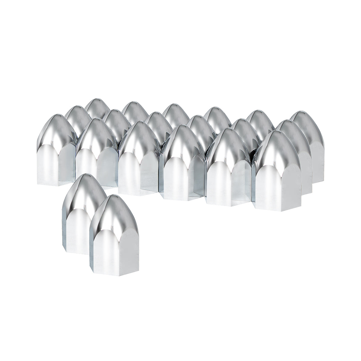 1-1/2"x2-3/4" Chrome Plastic Push-On Bullet Nut Covers