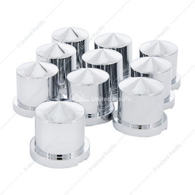 Chrome Plastic Pointed Nut Covers - Push-On 15/16" X 1-1/2"  (10-Pack)