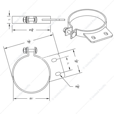 5" Chrome Exhaust Clamp for Peterbilt