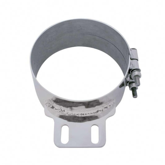 Stainless Butt Joint Exhaust clamp, Straight Bracket - 7"