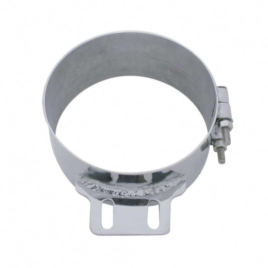 Stainless Butt Joint Exhaust Clamp, Straight Bracket - 8"