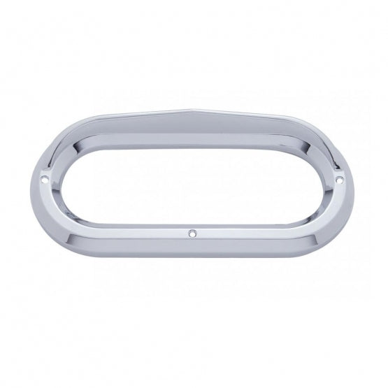 Chrome Plastic Oval Light Bezel with Visor