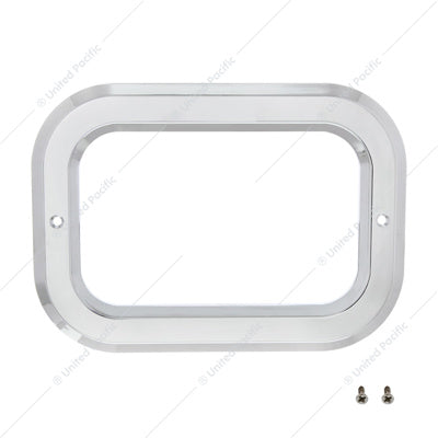 Chrome Plastic Rectangular Light Bezel without Visor