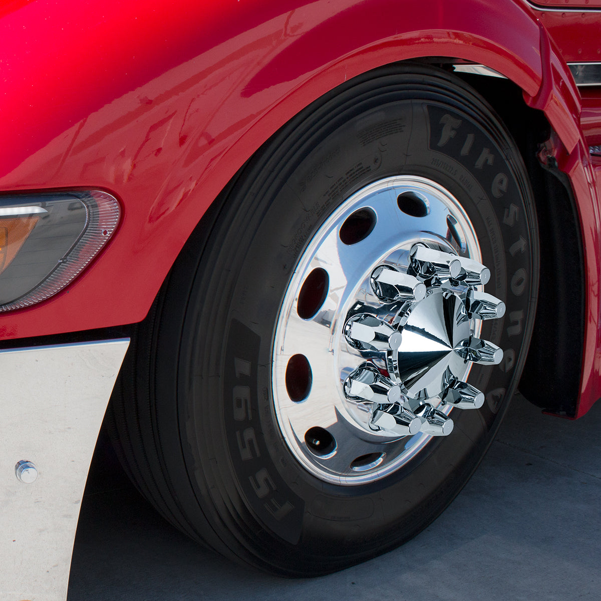 33mm X 4" Chrome Plastic Extra Tall Nut Cover With Flange - Thread-On (Bulk)