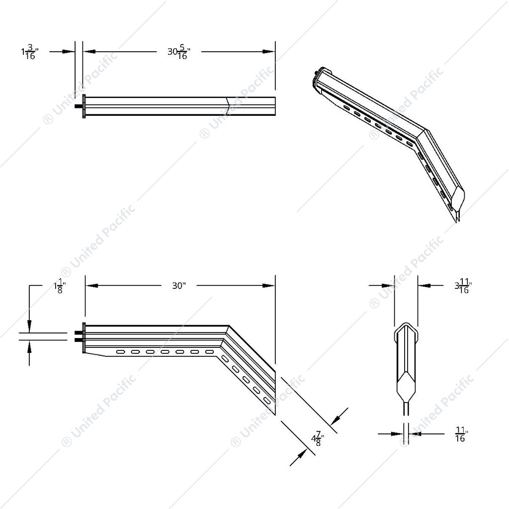 1 1/8" Angled Heavy Duty Mud Flap Hangers