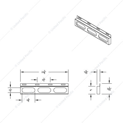 Stainless Steel 3 Oval Top Flap Bracket Only