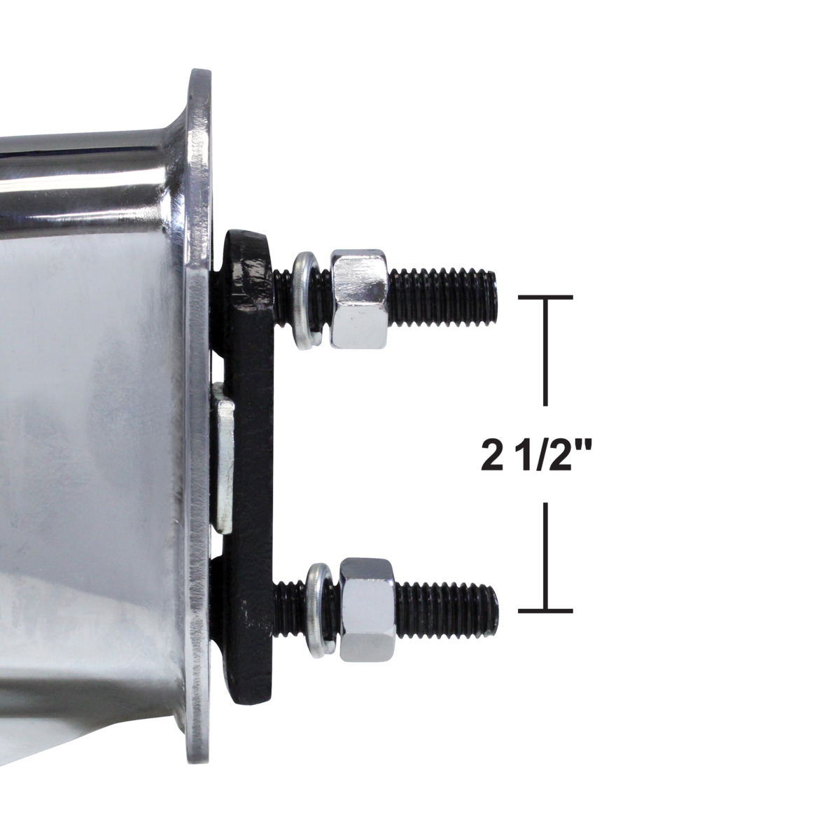 30" Stainless Heavy Duty Mud Flap Hangers With Reflector - 2.5" Bolt Pattern (Pair)