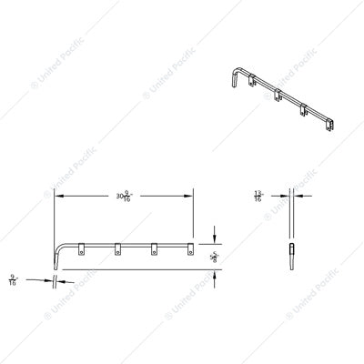 Black Straight MUD Flap Hangers - No Coil (Pair)