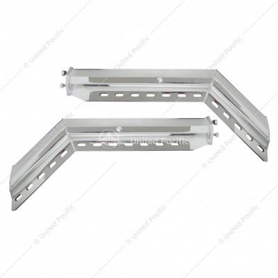 30" Chrome 45-Degree Angled Heavy Duty Mud Flap hangers - 2" Bolt Pattern - Pair