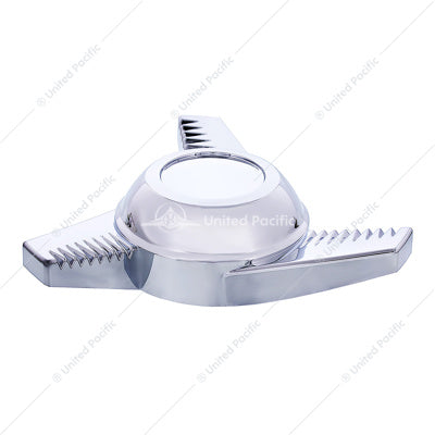 Chrome Plastic 3 Bar Left Swing Hubcap Spinner Only