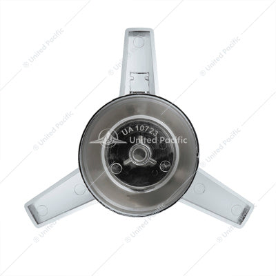 Chrome Plastic 3 Bar Straight Hubcap Spinner Only