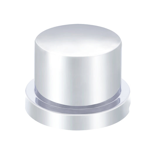 1/2"x5/8" Push-On Chrome Plastic Flat Top Nut Covers - 10 Pack