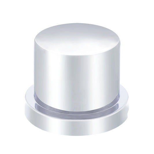 11/16"x15/16" Chrome Plastic Flat Top Nut Covers - Push-On (10-Pack)