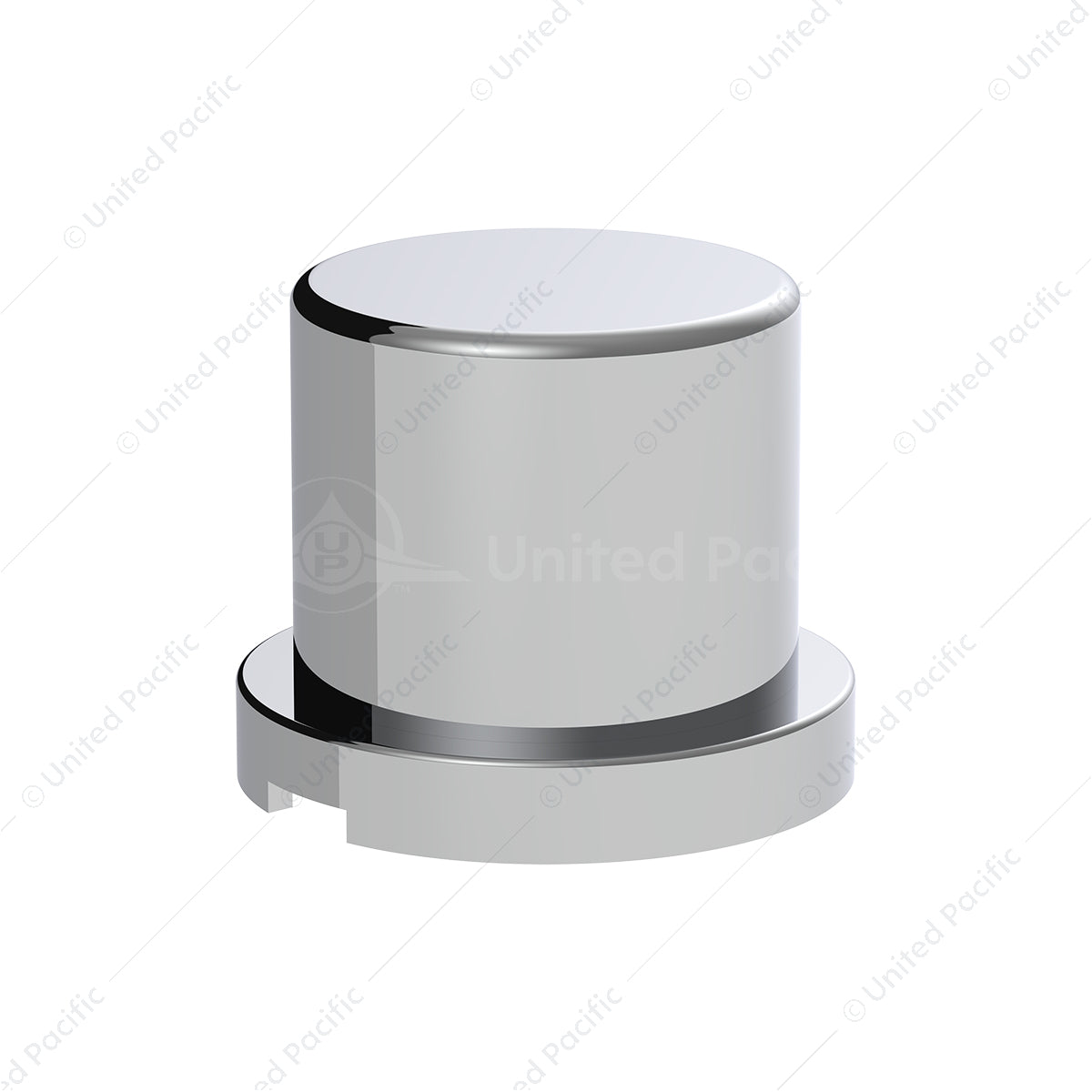 15/16" x 1-3/16" Chrome Plastic Flat Top Nut Covers - Push-On (60 pieces)