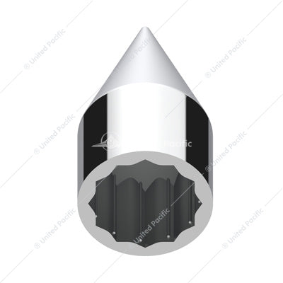 9/16" x 1-1/2" Chrome Plastic Spike Nut Covers Push-On - 10 Pack