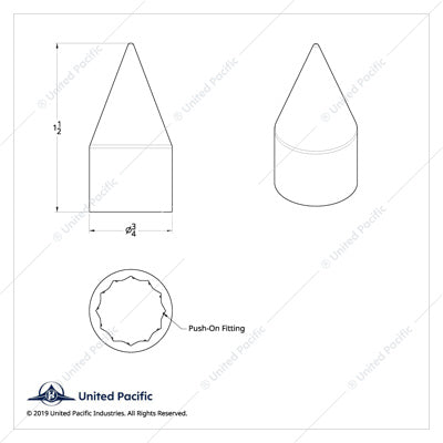 9/16" x 1-1/2" Chrome Plastic Spike Nut Covers Push-On - 10 Pack