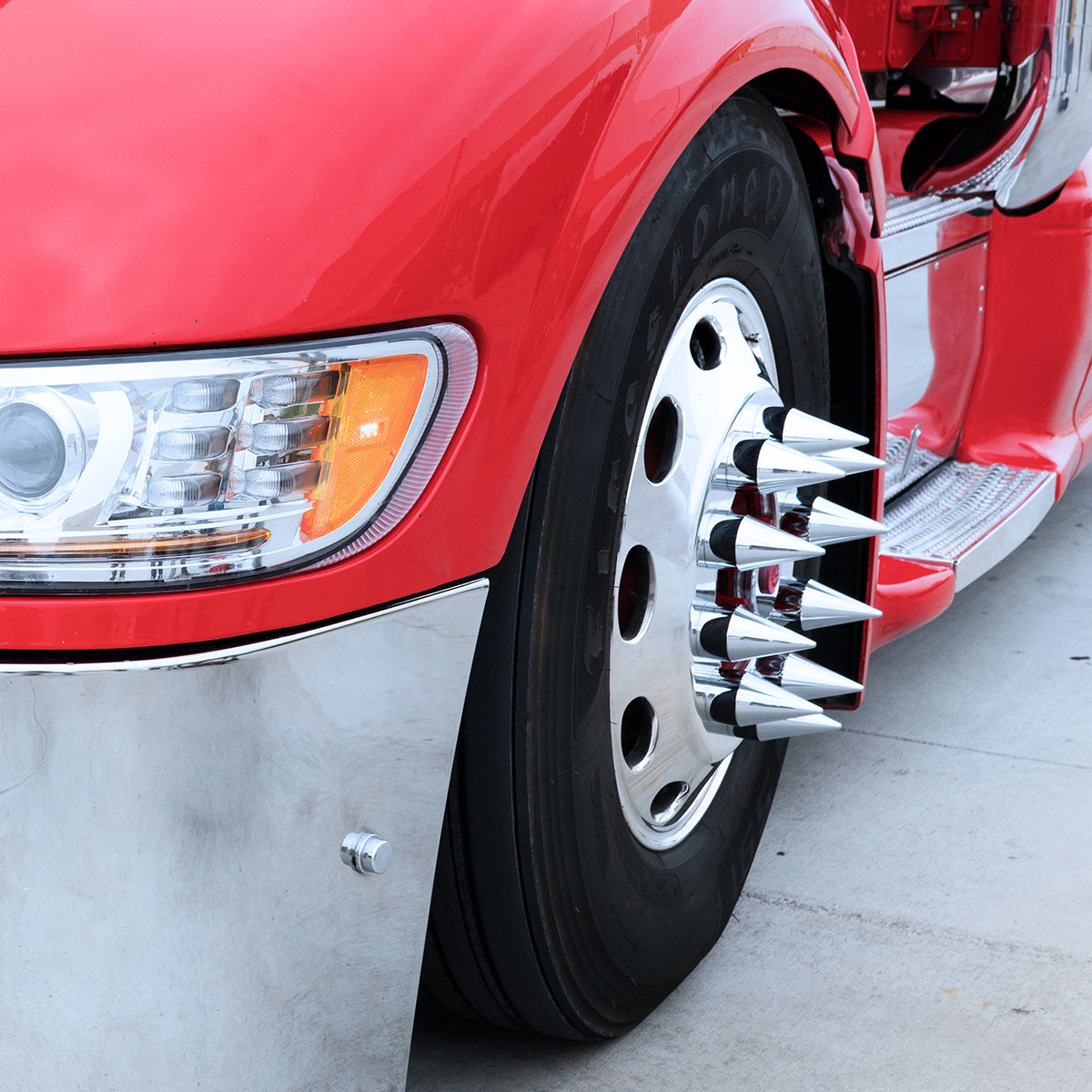 1-1/2"x4-1/8" Push-On Chrome Plastic Spike Nut Cover