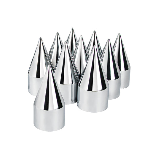 1-1/2"x4-1/8" Push-On Chrome Plastic Spike Nut Cover - 10 Pack