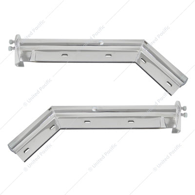 28" Chrome 45-Degree Angled Mud Flap Hangers - 1-1/8" Bolt Pattern - Competiton Series (Pair)