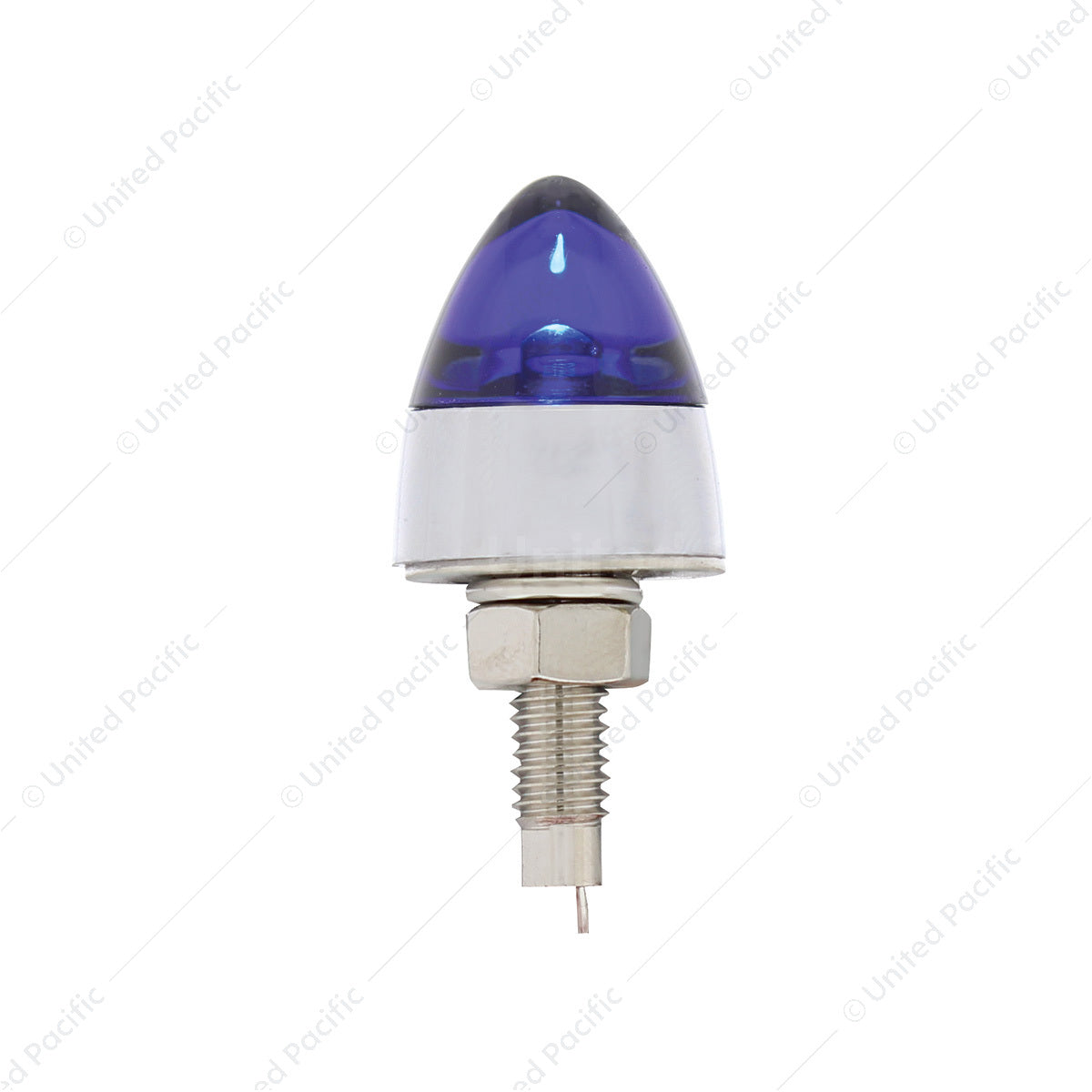 Blue LED Bullet License Plate Fastener 2 Pack