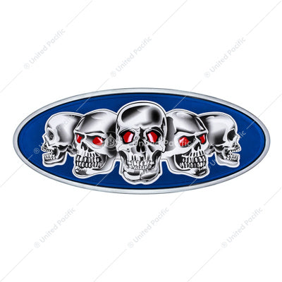 Peterbilt Chr/Blu Diecast Skull Emblem