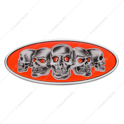 Peterbilt Chr/Red Diecast Skull Emblem