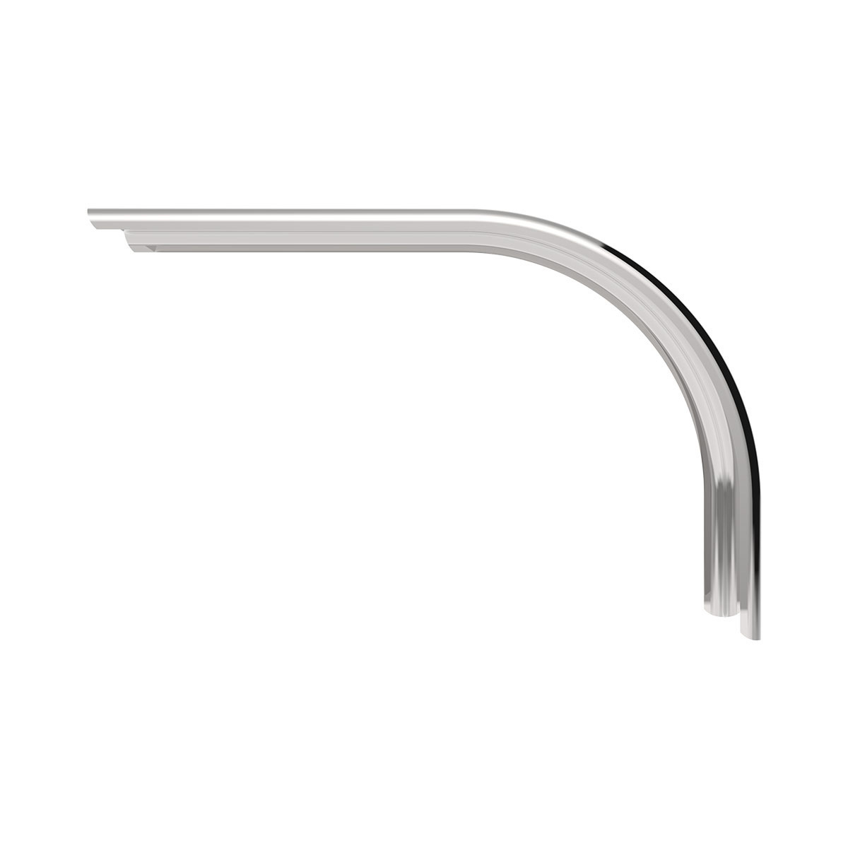 80" 430 Stainless Steel (16ga) Roll Formed Edge Smooth Half Fender/Long Drop - SS Series (Pair)