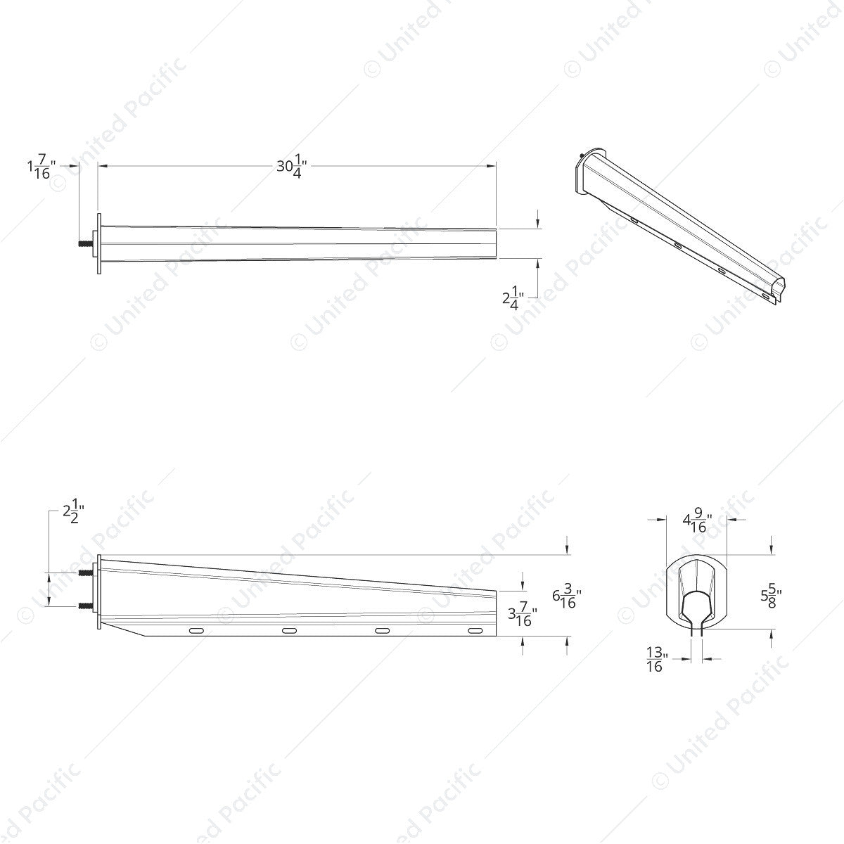 30" Heavy Duty Mud Flap Hangers - 2-1/2" Bolt Pattern - Competition Series (Pair)