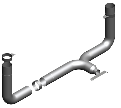 7" Peterbilt Drop 90 Degree Lower Kit Full 7" Through Y-Divider