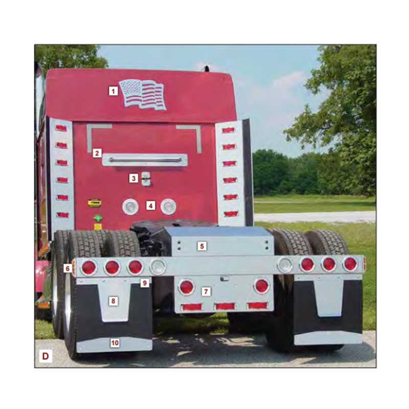 1 Piece Stainless Steel Rear Light Bar 8-4" 5-2" Holes Only