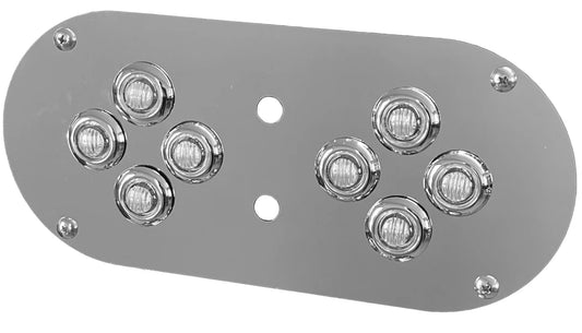 Kenworth and Peterbilt Above Door Dome Light Plate 359/379/389/W900L With (8) 3/4"Light Holes