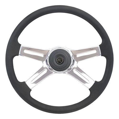 18" Convoy Poly Steering Wheel - Chrome 4-Spoke with Bezel