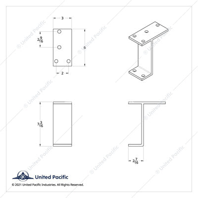 Black Rear Light Bar Mounting Bracket