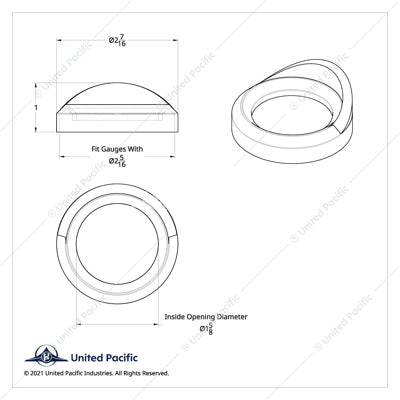 Freightliner Century Small Gauge Bezel with Visor for 1996-2010