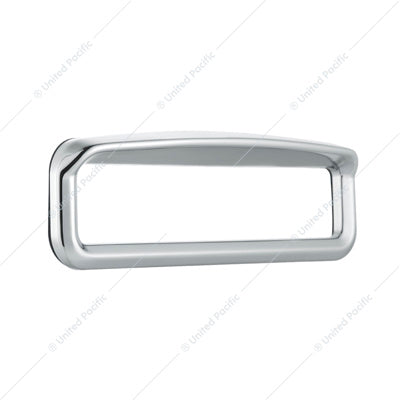 Chrome Bezel With Visor For 4-3/8" X 7/8" Kenworth Glove Box Emblem