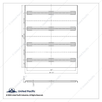 60" L X 34-1/2" W ALUMINUM DIAMOND DECK PLATE