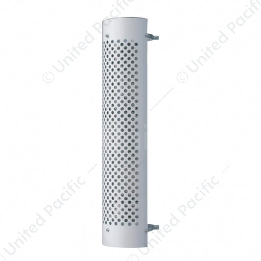 48" Tall 180 Degree Stainless Exhaust Muffler Shield For 6" Diameter Exhaust - Round Slot