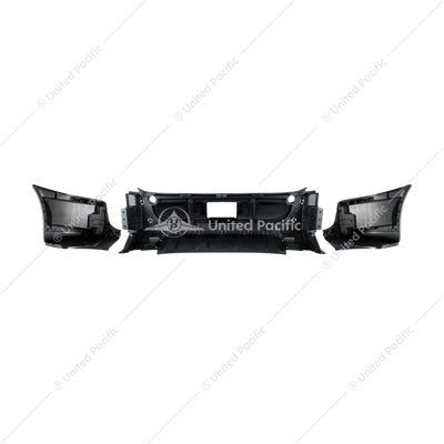 COMPLETE 3-PIECE FRONT BUMPER SET WITHOUT FOG LIGHT HOLE FOR 2008-2017 FREIGHTLINER CASCADIA
