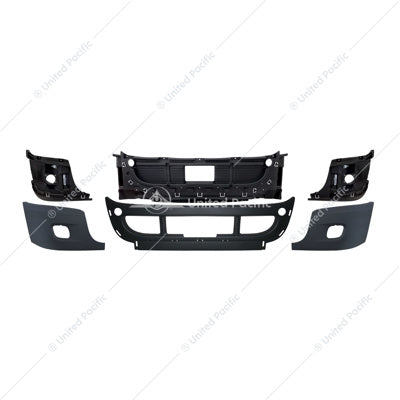 08-17 Freightliner Cascadia 3-Piece Front Bumper Set With Fog Light Hole