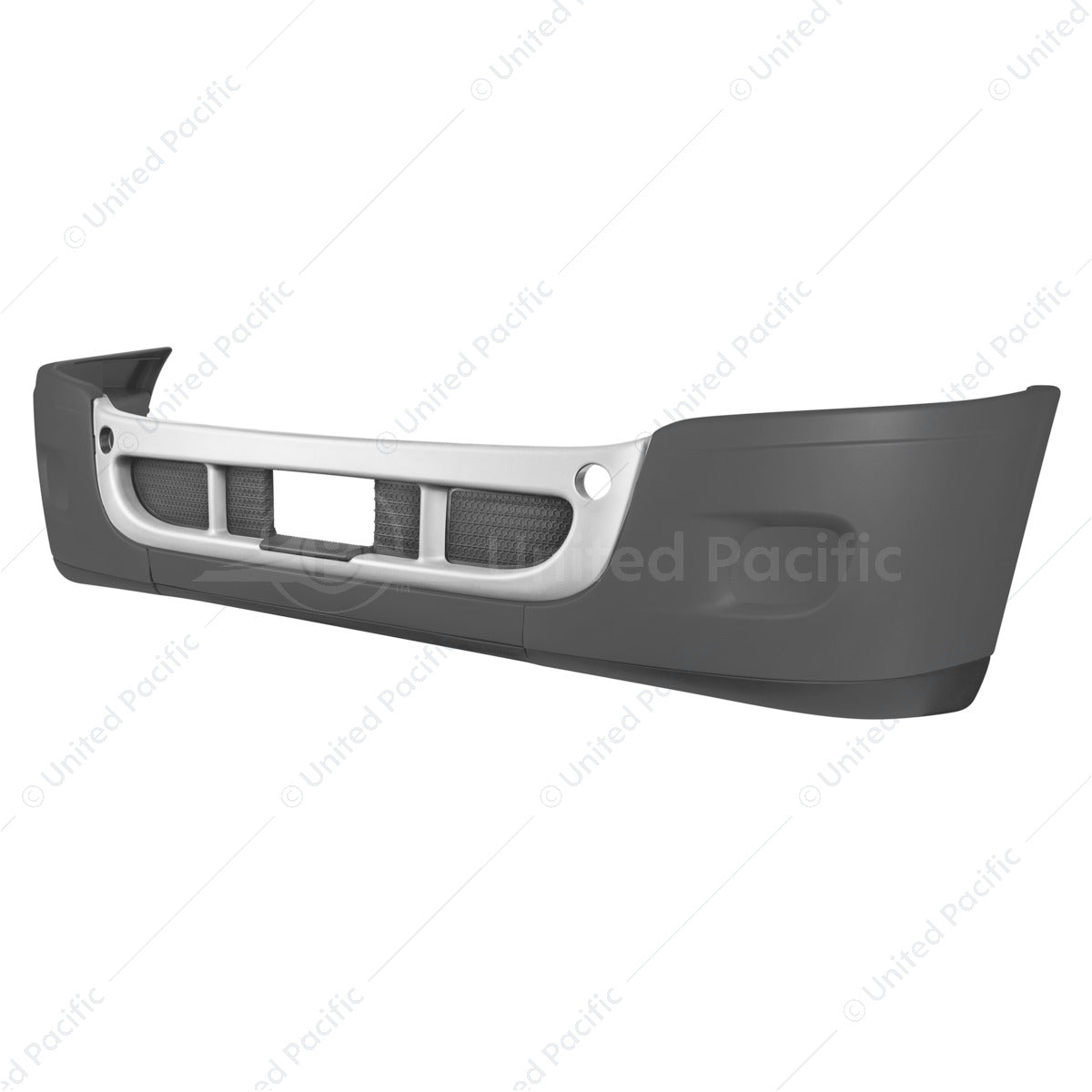 Complete 3-Piece Front Bumper Set With Chrome Trim For 2008-2017 Freightliner Cascadia