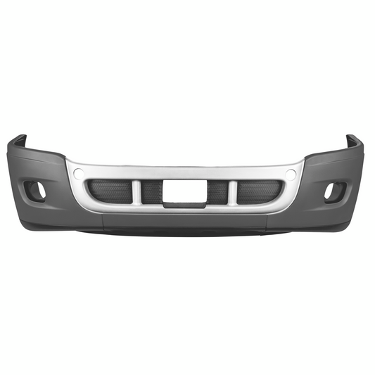 Complete 3-Piece Front Bumper Set With Chrome Trim Fog Light Holes  2008-2017 Freightliner Cascadia