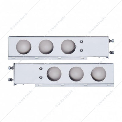 Stainless Steel Spring Loaded Light Bar with Three 4" Light Cutouts (Pair)