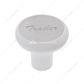 DELUXE ALUMINUM SCREW-ON AIR VALVE KNOB WITH STAINLESS "TRAILER" PLAQUE - PEARL WHITE